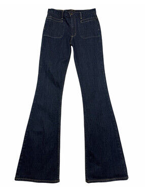 Theory Women's Flare Bell Bottom Jeans Dark Wash Blue Size 26 W | 34 L